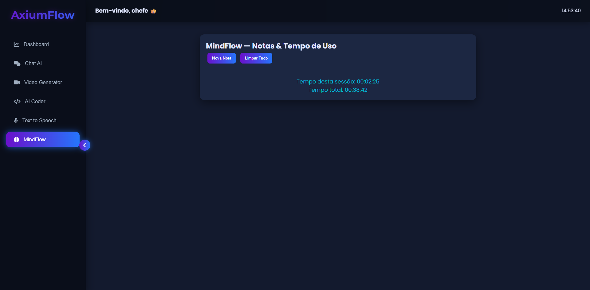 Print do painel AxiumFlow 2